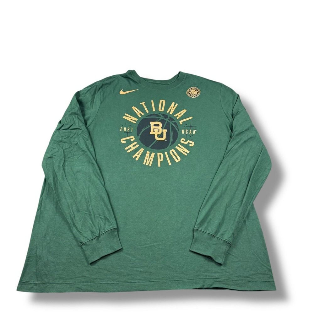 Nike Baylor Bears 2021 NCAA Mens Basketball National Champions L/S Shirt 2XL GUC